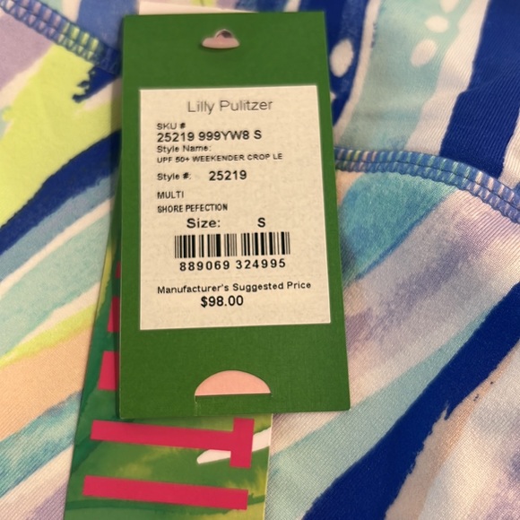 Lilly Pulitzer Luxletic UPF 50+ Weekender Cropped Leggings Shore Perfection - Picture 4 of 4